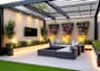 design backyard landscape, front yard garden, pool, patio deck and 3d rendering